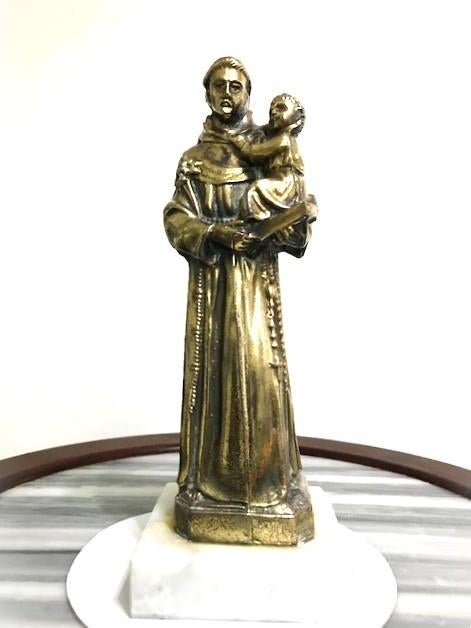 H. Antonius Brons wit marmer antiek 😍✨💑😻🤗💎👌, Antiek en Kunst, Antiek | Religieuze voorwerpen, Ophalen of Verzenden