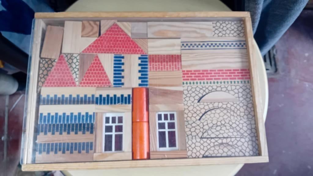 Antieke set houten blokkendoos., Antiek en Kunst, Ophalen of Verzenden