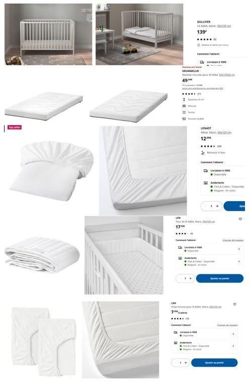 lit ikea + accessoires, Enfants & Bébés, Enlèvement, Comme neuf