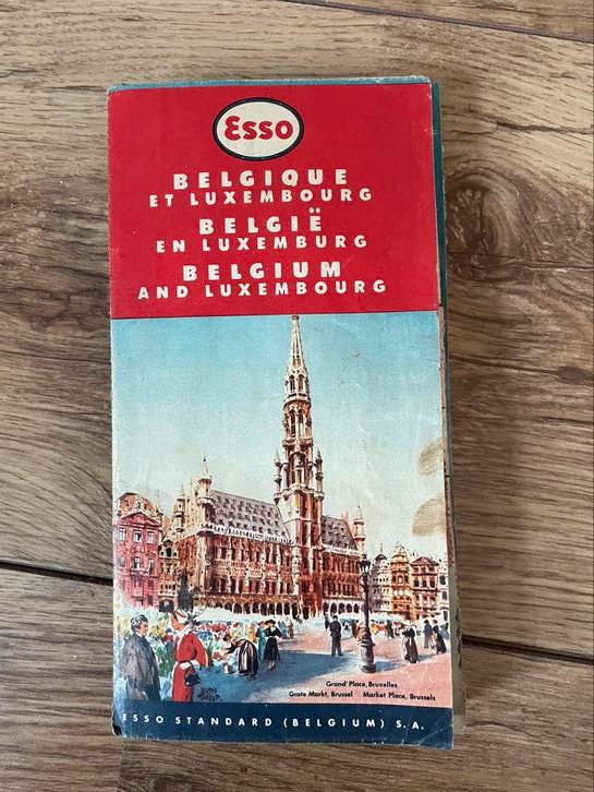 Vintage Esso wegenkaart België en Luxemburg, Boeken, Ophalen of Verzenden, Gelezen, België