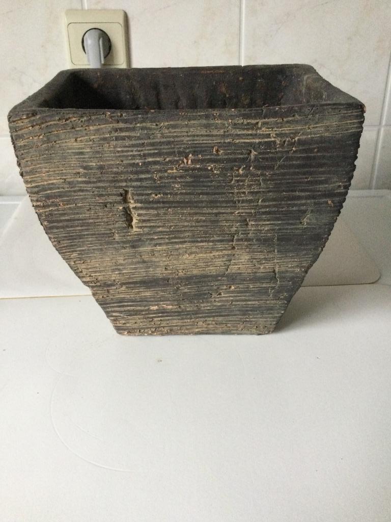 Vierkante cachepot - bloempot, Gebruikt, Vierkant, Ophalen of Verzenden, Minder dan 40 cm