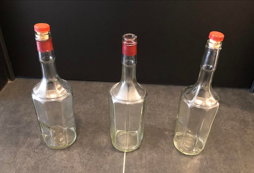 Mooie Decoratie glazen flessen 3 stuks, Ophalen of Verzenden