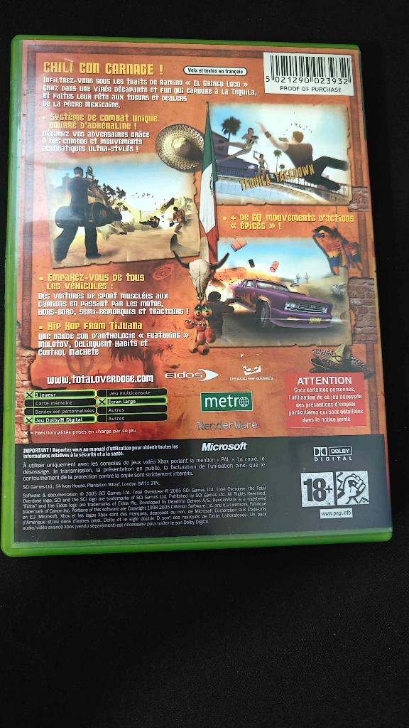 Total Overdose - Xbox Original Games, Avontuur en Actie, Gebruikt, Vanaf 18 jaar, 1 speler