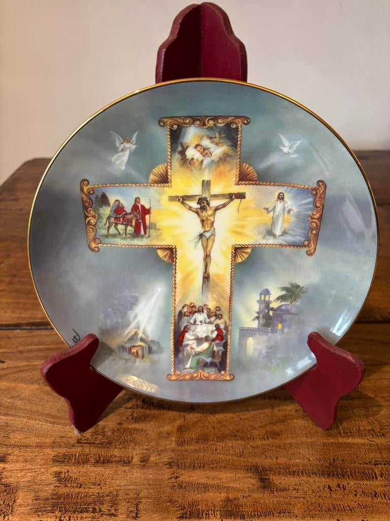Barzoni porseleinen verzamelbord religieus onderwerp, Ophalen of Verzenden