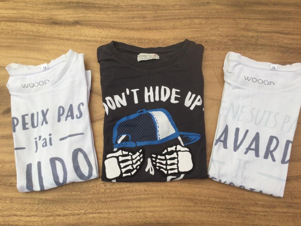 T-shirts katoen/coton size 10 / 140, Garçon, Enlèvement ou Envoi, Chemise ou À manches longues, Utilisé