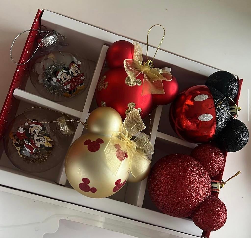 Set van 3 doosjes Disney kerstballen Mickey Minnie decoratie, Diversen, Kerst, Ophalen of Verzenden, Zo goed als nieuw