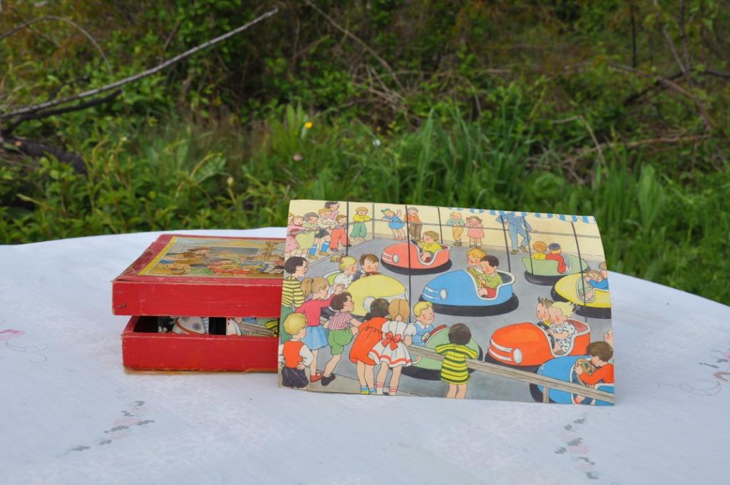 ancien jeu de cube en bois theme la foire (2), Enlèvement ou Envoi