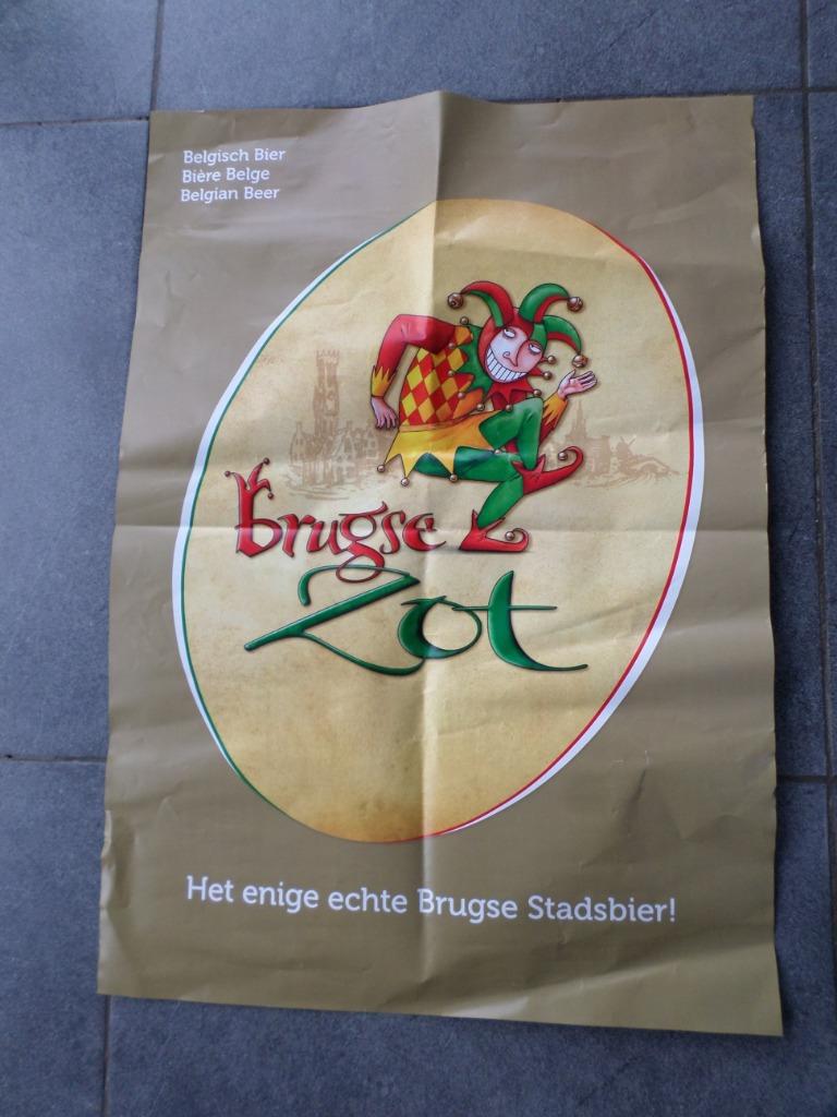Brugse Zot - affiche publicitaire 60x40 cm, Rectangulaire vertical, A1 jusqu'à A3, Utilisé, Publicité