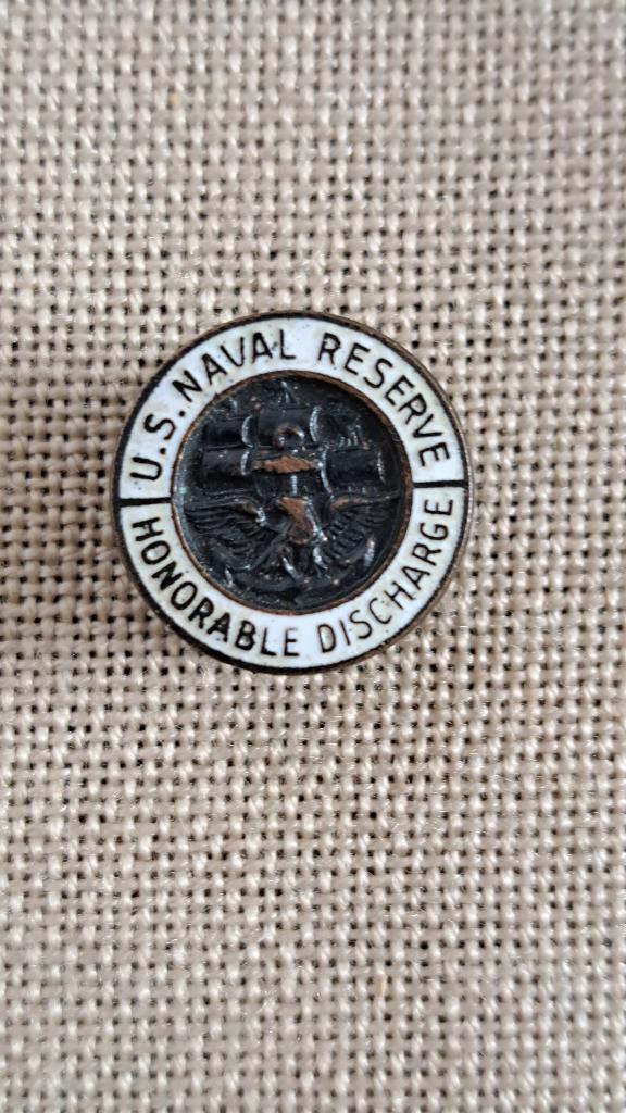 US NAVAL RESERVE Honorable Discharge - WW2 ORIGINAL, Enlèvement ou Envoi, Marine, Ruban, Médaille ou Ailes