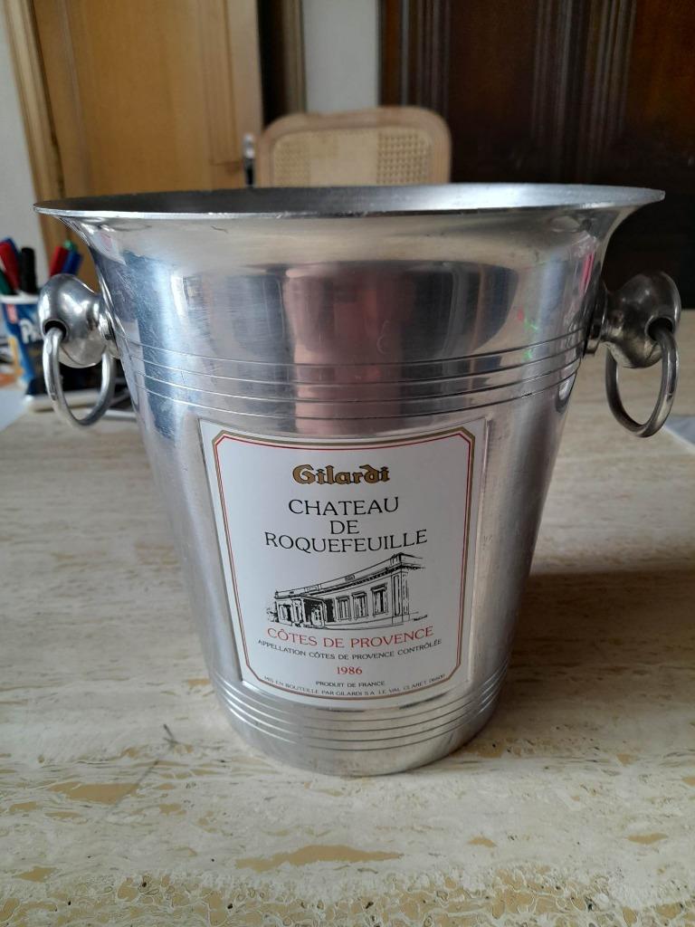 Seau à vin en acier inoxydable « Château de Roquefeuille », Enlèvement ou Envoi, Utilisé