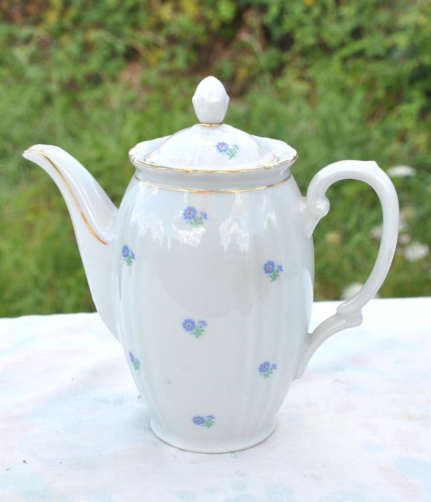 petite cafetière en porcelaine bavaria avec fleur bleu, Ophalen of Verzenden