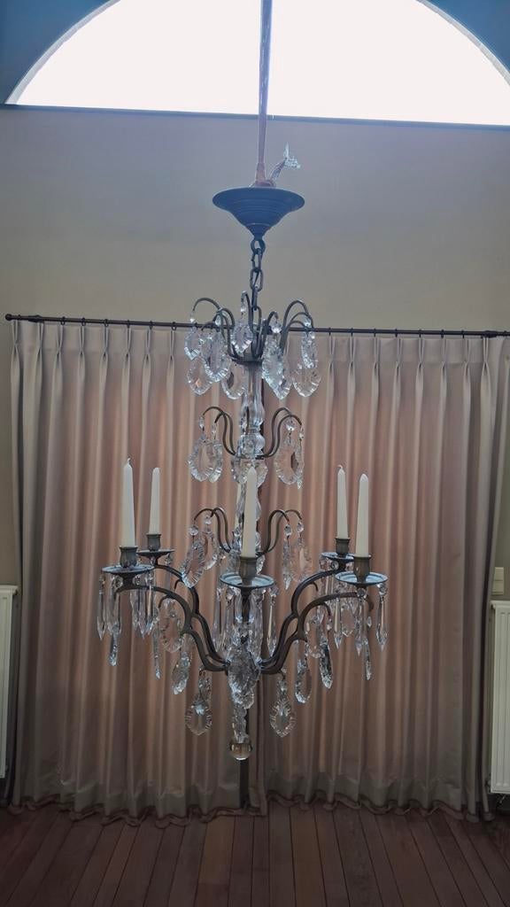 Franse kroonluchter ,glas ,kristal,, Ophalen