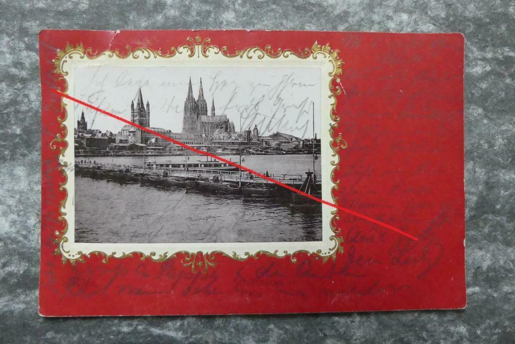 Postkaart 8/1/1906 Keulen, schiffbrucke, Köln, Duitsland, Verzamelen, Ophalen of Verzenden, Voor 1920, Gelopen, Duitsland