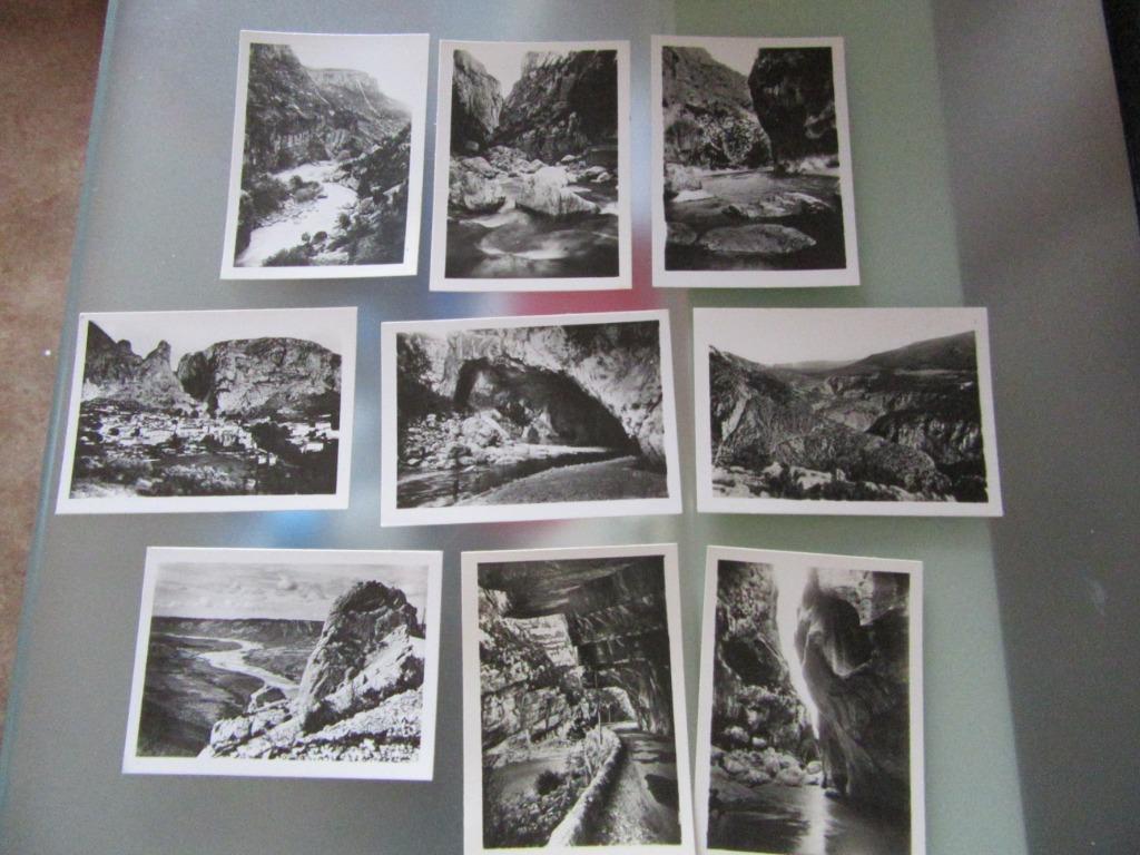 9 petites photos cartes anciennes Les gorges du Verdon, Enlèvement, Non affranchie, France