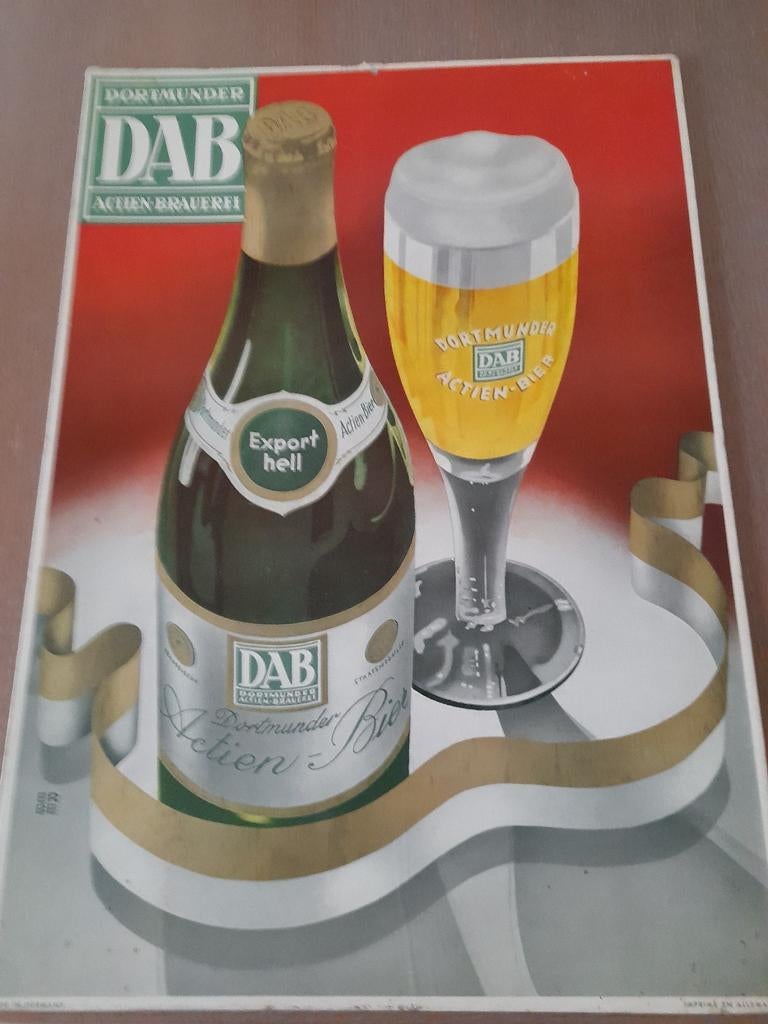 Kartonnen bord dab dortmunder 53cmx30cm, Verzamelen, Biermerken, Ophalen of Verzenden