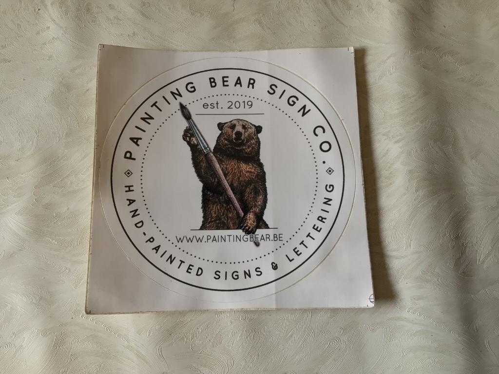 Sticker painting bear sign co painted signs & lettering, Ophalen of Verzenden