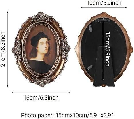 Cadre photo ovale vintage en résine | LIVRAISON GRATUITE, Neuf, -, -, DONGKER