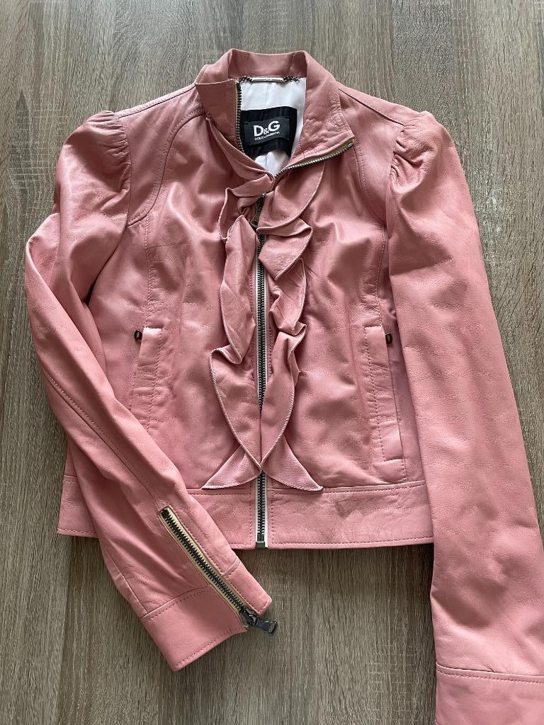 Roze leren jas van Dolce & Gabbana, Dolce & Gabbana, Ophalen of Verzenden, Roze, Maat 36 (S)