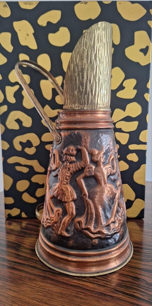 Mooie kleine decoratieve koperen kolenemmer kolenkit koper, Ophalen of Verzenden, Koper