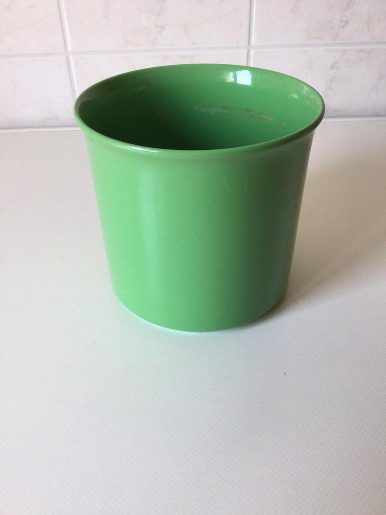 Groene bloempot - cachepot, Ophalen of Verzenden, Zo goed als nieuw