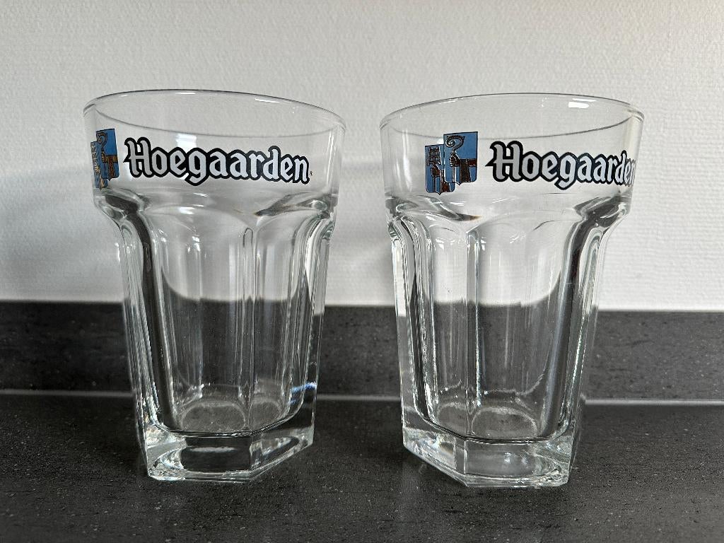 Lot van 2 Hoegaarden glazen 50cl, Ophalen of Verzenden, Zo goed als nieuw, Bierglas