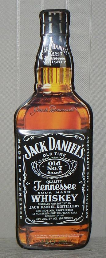 Jack Daniels : fles blikken reclamebord, Ophalen, Nieuw, Overige, Overige merken