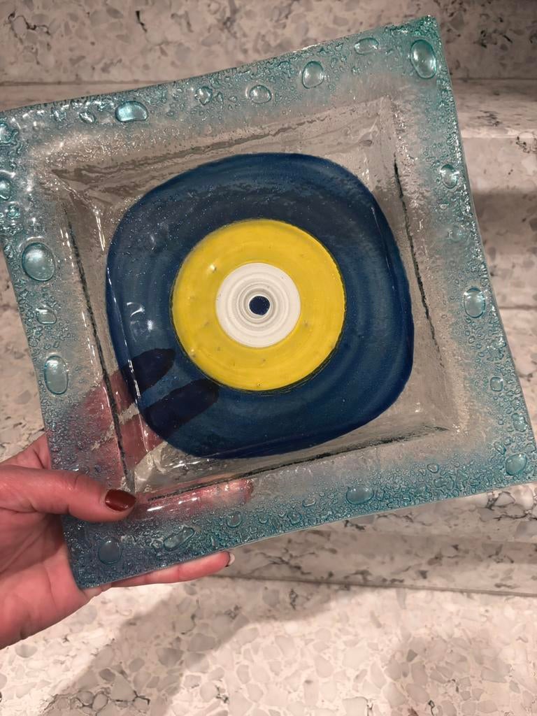 Evil Eye Nazar Mati Art glass vide poche schaal, Antiek en Kunst, Ophalen of Verzenden