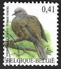 1 Postzegel België 2002 Vogels (II) Turkse Tortel, Frankeerzegel, Ophalen of Verzenden, Gestempeld, Gestempeld