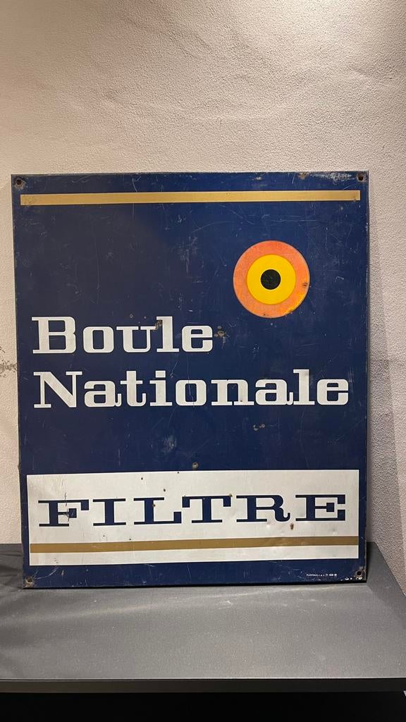 Boule Nationale. Plastemal., Verzamelen, Ophalen of Verzenden, Gebruikt, Reclamebord