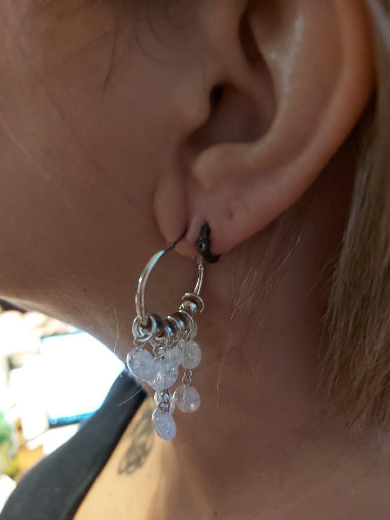 Boucle d oreille perdantes avec verre concassées amovibles, Handtassen en Accessoires, Oorbellen, Ophalen, Hangers, Nieuw, Glas
