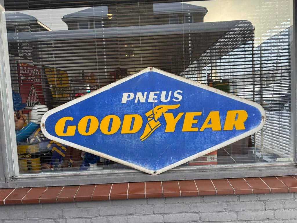 Groot GoodYear banden reclamebord XL, Verzamelen, Ophalen, Gebruikt, Reclamebord