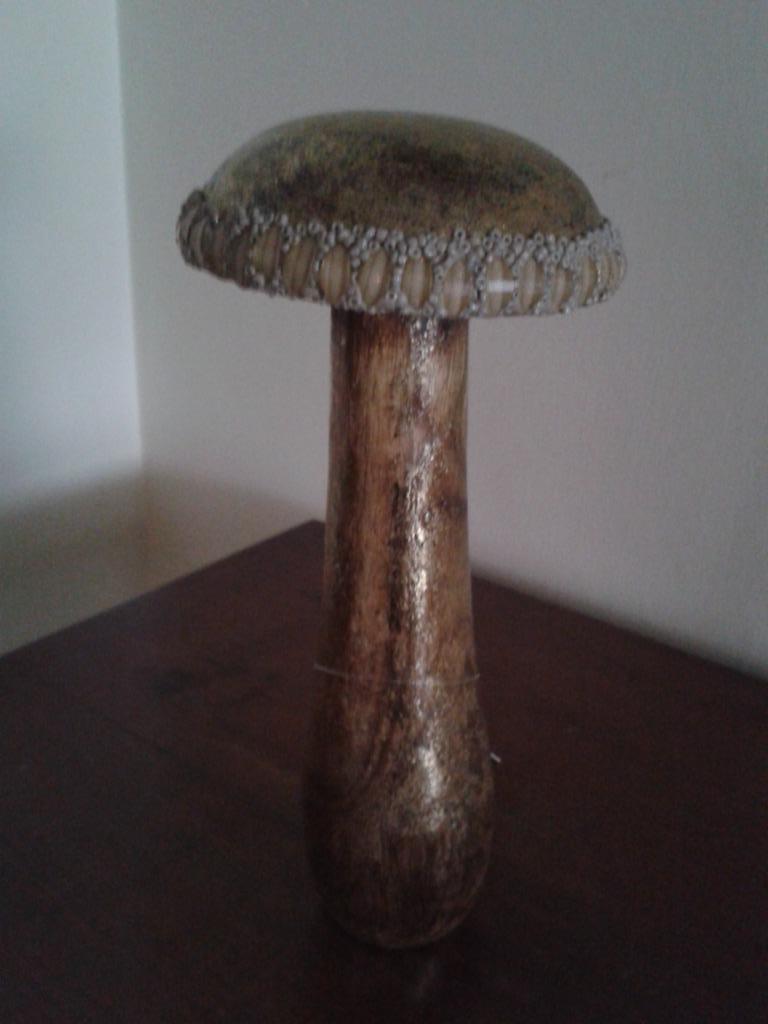 Houten paddestoel  - decoratie, Huis en Inrichting, Ophalen of Verzenden, Zo goed als nieuw