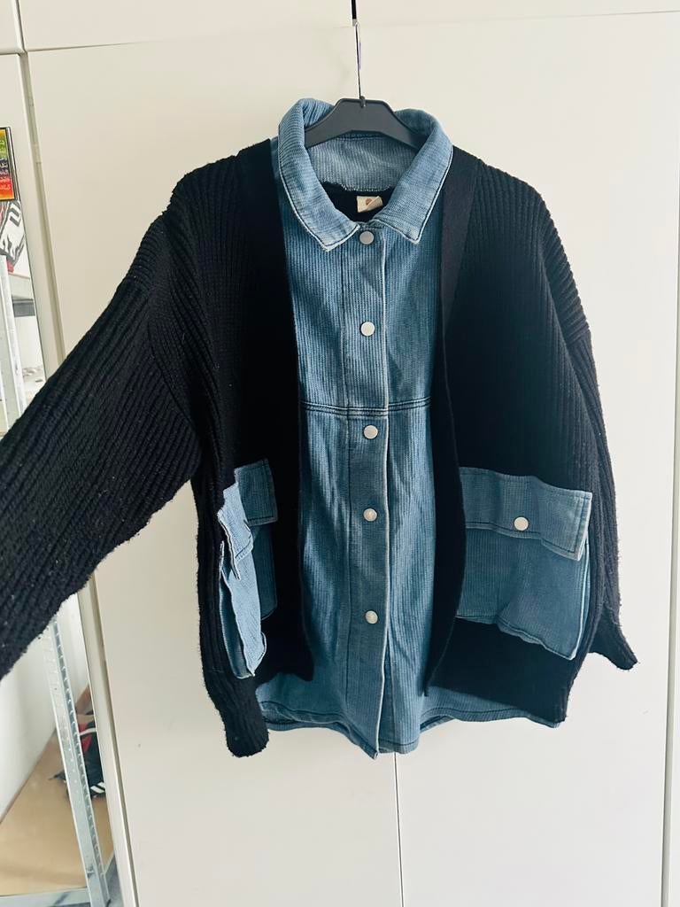 Pull gilet femme bleu jean & noir à boutons – style casual, Vêtements | Femmes, Enlèvement, Comme neuf, Bleu