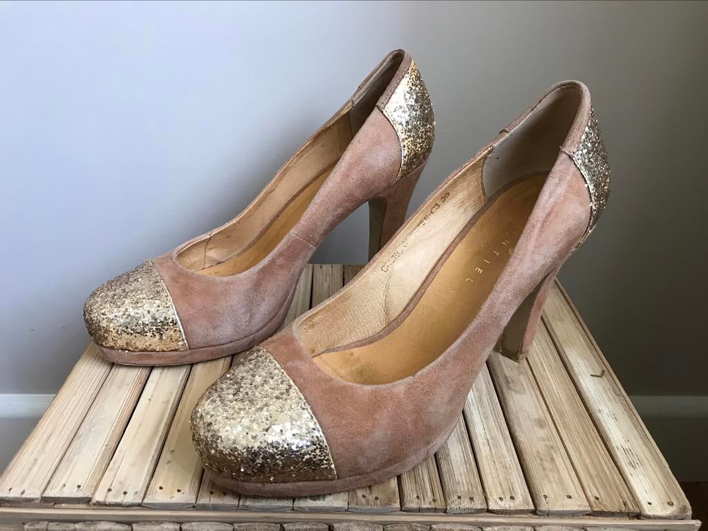 Essentiel Antwerp zalmroze / goud pumps schoenen hak mt 39, Essentiel Antwerp, Enlèvement ou Envoi, Escarpins