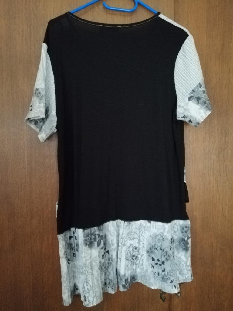 Robe tunique noir et gris vetistyle Paris, Taille 42/44 (L), Au-dessus du genou, Comme neuf, Enlèvement