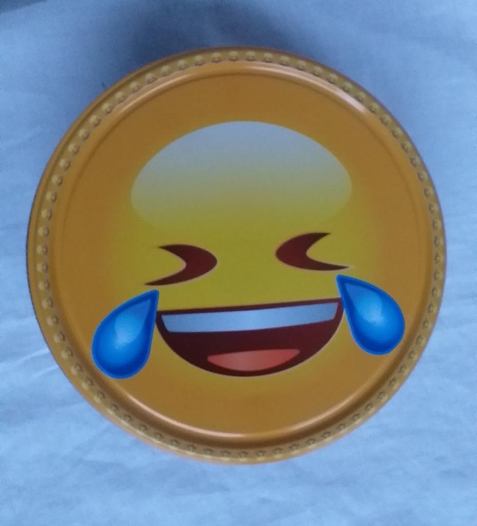 boîte emoji jaune, Collections, Boîte en métal, Utilisé, Enlèvement ou Envoi
