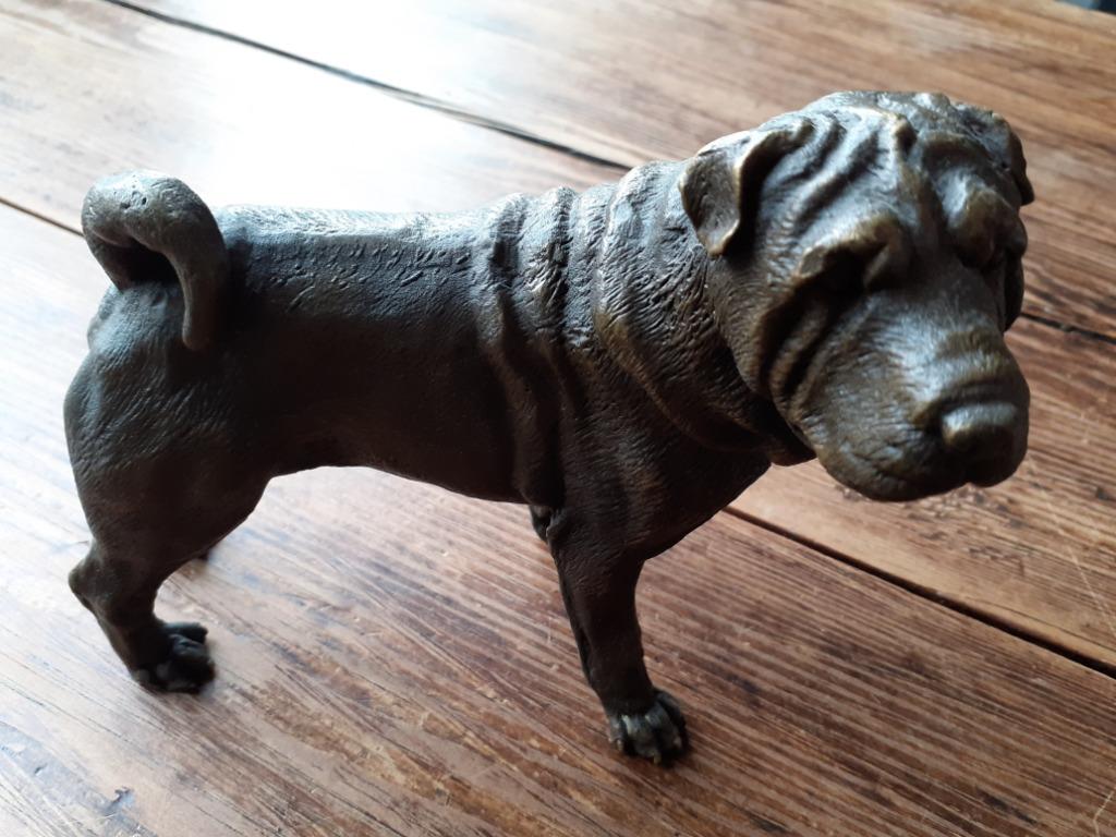 PRACHTIGE BRONZEN SHAR-PEI HOND, Antiek en Kunst, Ophalen of Verzenden, Brons