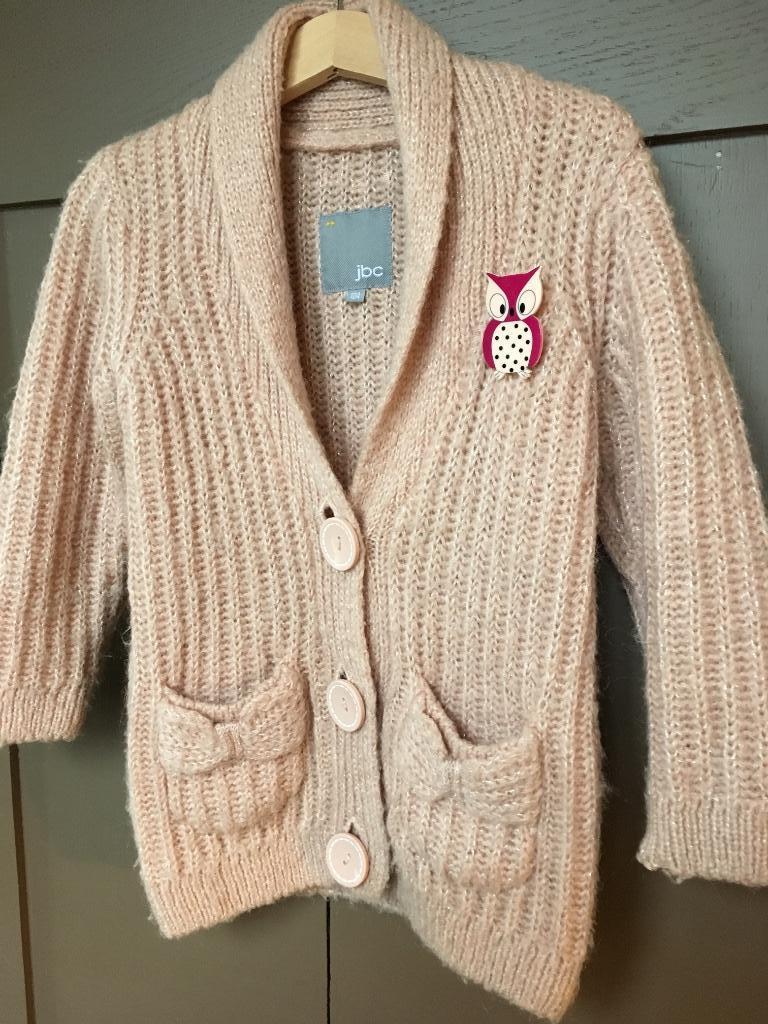 Gilet en laine - Fille 4 ans, Kinderen en Baby's, Kinderkleding | Maat 104, Ophalen, Gebruikt, Meisje, Trui of Vest