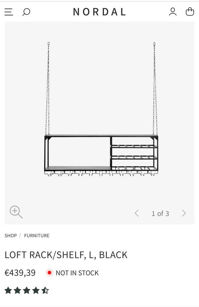 Nordal loft rack/shelf L - industrieel open rek, Ophalen, Nieuw
