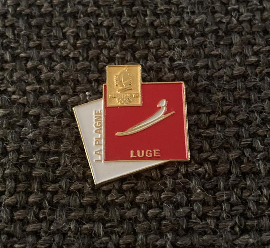 PIN - ALBERTVILLE 92 - LA PLAGNE - LUGE - JEUX OLYMPIQUES, Envoi, Utilisé, Sport, Insigne ou Pin's