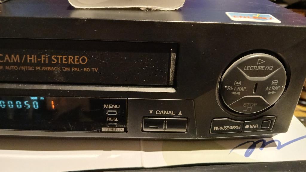 magnetoscope a casette vhs vintage sharp 6 tête, Enlèvement ou Envoi, Utilisé, Lecteur ou enregistreur VHS