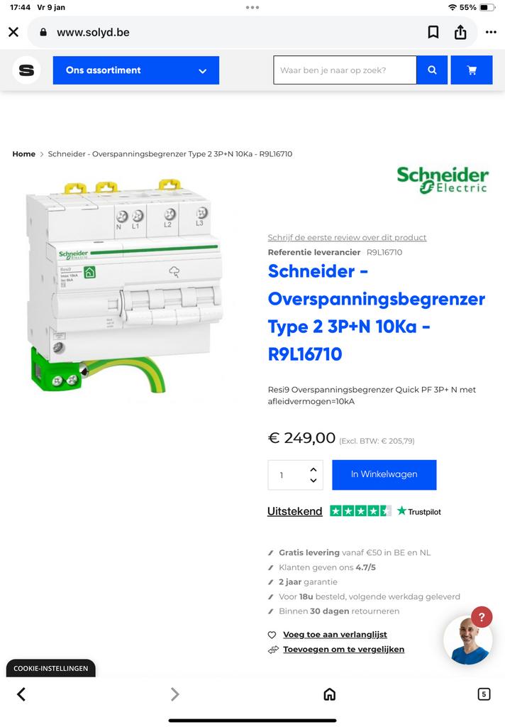 Limiteur de surtension Schneider, Enlèvement ou Envoi