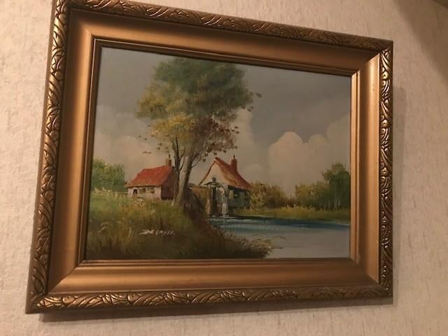 Schilderij   Huis aan de vijver  De Grysé, Enlèvement