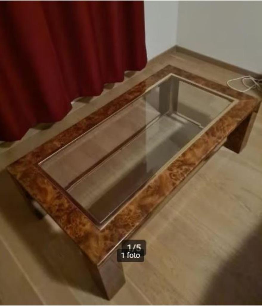 Table basse design avec 2 plateaux en verre, aucun dommage, 100 à 150 cm, Verre, Moins de 50 cm, Comme neuf