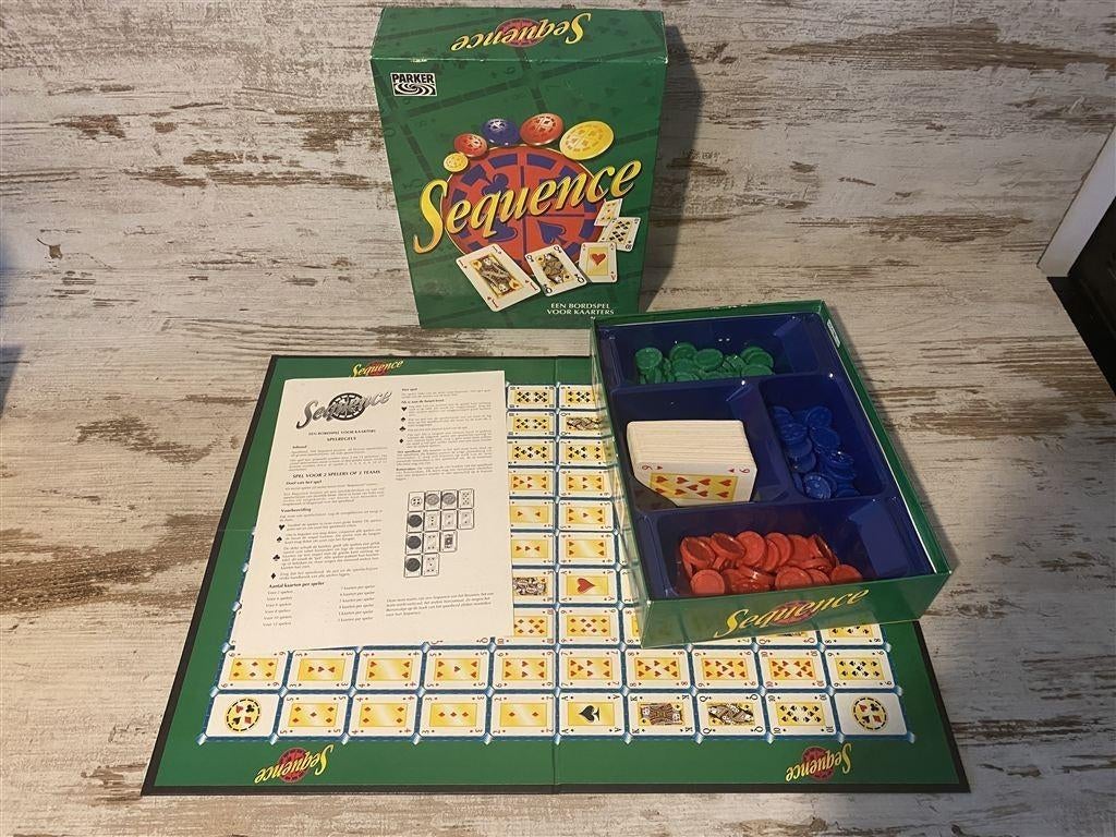 Sequence groene doos een bordspel voor kaarters [s779], Hobby en Vrije tijd, Verzenden, Zo goed als nieuw
