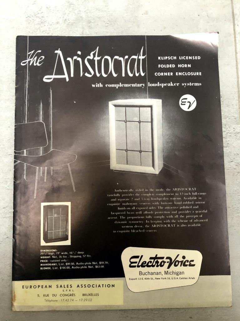 The Aristocrat, Electro Voice, folder, Brussel, Verzenden
