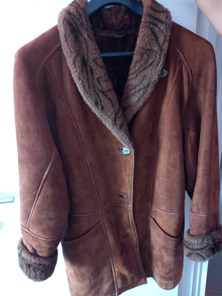 Veste mouton retourné brun T42, Enlèvement ou Envoi, Porté, Brun