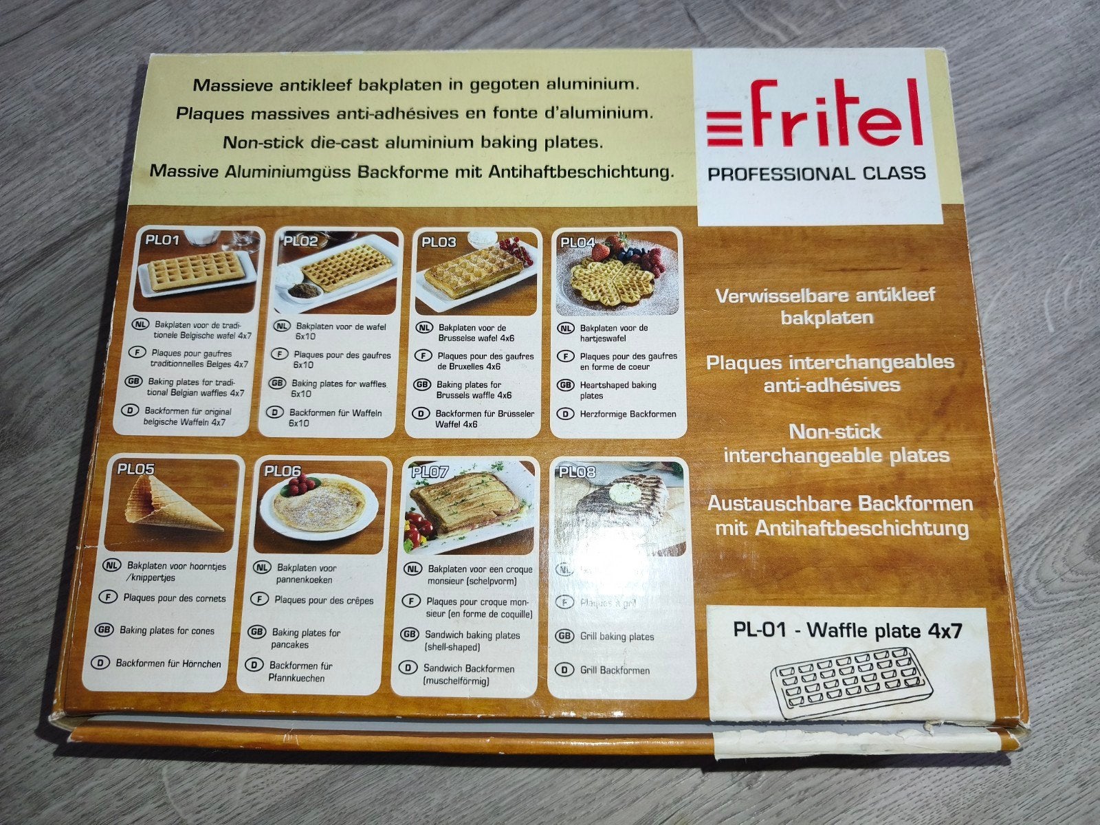 Fritel PL-01 Bakplaten voor Belgische wafels 4x7 - 1x gebrui, Ophalen