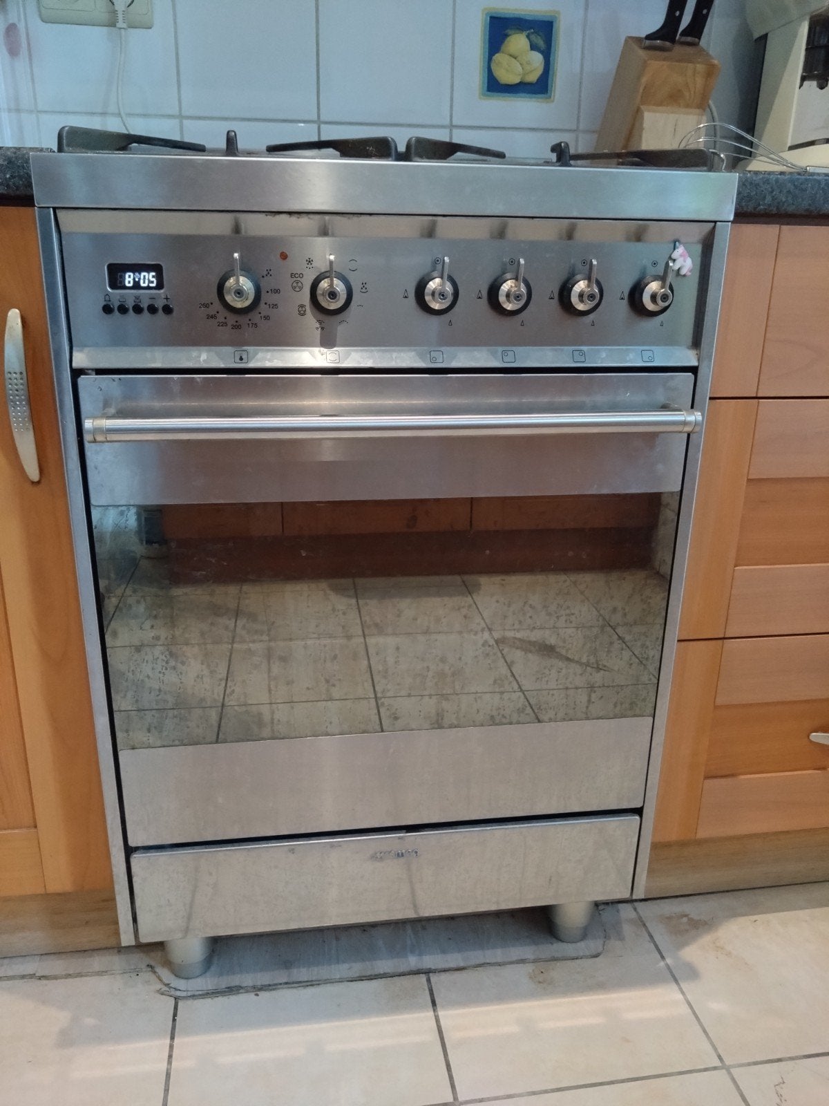 Four SMEG C6GMX avec Hotte., Electroménager, Gril, 4 zones de cuisson, Comme neuf, Enlèvement