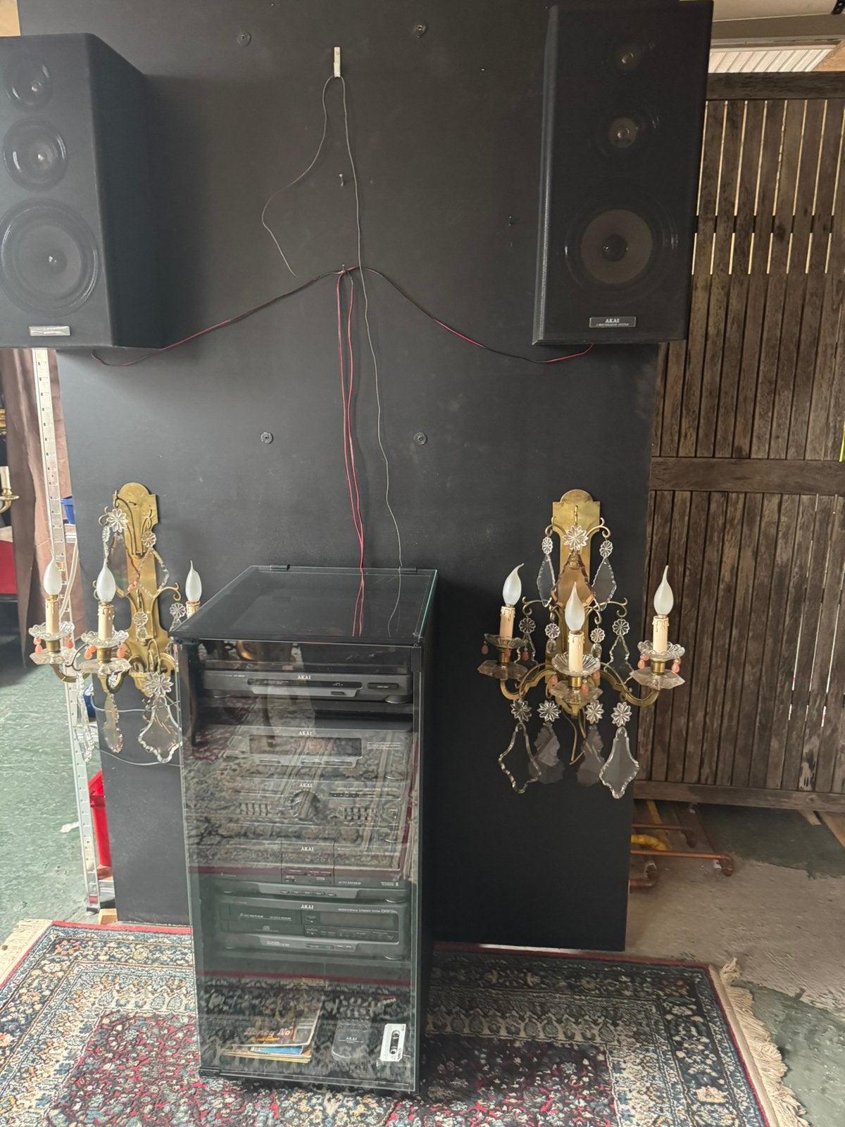 Bronzen Franse wandlampen uit kasteel heel oud., Ophalen